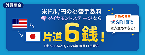 為替手数料が1米ドルあたり6銭（片道）