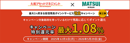 松井証券 投信残高ポイントサービス増量キャンペーン