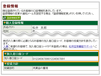 松井証券の加入者コード